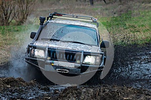 Off Road vehicle in the action in dirt