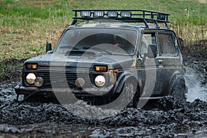 Off Road vehicle in the action in dirt