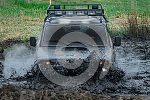 Off Road vehicle in the action in dirt