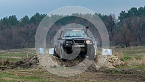 Off Road vehicle in the action in dirt