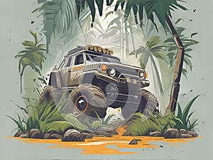 off road vehicle art for tshirt design