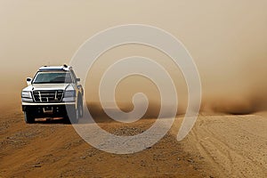 Off-road vehicle in the desert