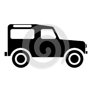 Off road vehicle icon black color illustration flat style simple image