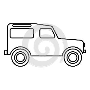 Off road vehicle icon black color illustration flat style simple image