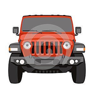 Off-road vehicle jeep vector illustration front