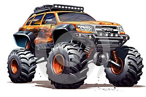 Off-road vehicle on a white background