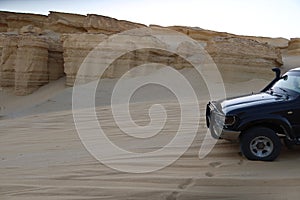 Off roading adventure in the desert of Fayoum in Egypt in 4WD