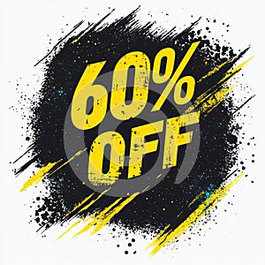 60% Off Sale Graphic - Discount Promotion Banner