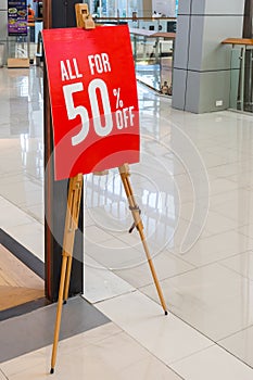 50% off sale sign