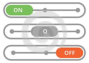 On off slider button. Color user interface element