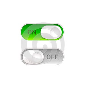 On off switch button ui isolated