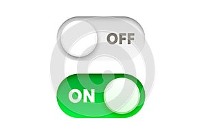 On off switch button ui isolated white background. Vector