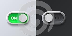On off switch button ui isolated white background. Vector