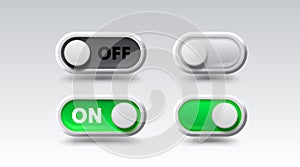 On off switch button ui isolated white background. Vector