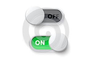 On off switch button ui isolated white background. Vector