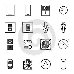 On/Off switch icon set