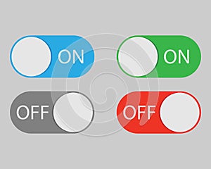 On and Off switch toggle isolated onbackground. Vector illustration.
