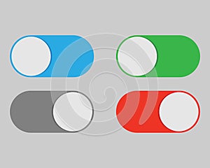 On and Off switch toggle isolated onbackground. Vector illustration.