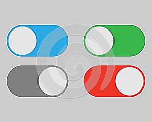 On and Off switch toggle isolated onbackground. Vector illustration.