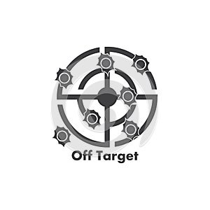 Off target dart shooting bullet symbol logo vector