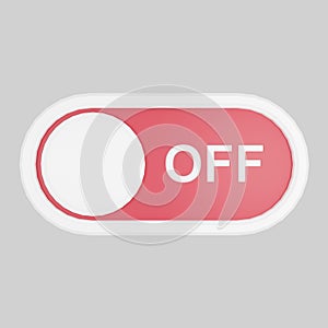 On and Off toggle switch buttons. Material design switch buttons. Vector illustration.