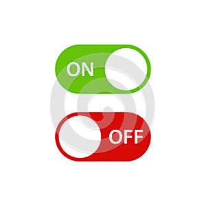 On and Off Toggle Switch Buttons with Modern Devices User Interface isolated on white background, vector icon Illustratio