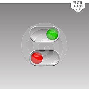 On and Off toggle switch. Slider type button icon