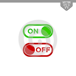 On and Off toggle switch. Slider type button icon