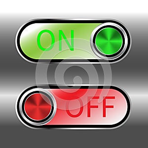 On off vector icon. Switch button sign. On Off switch symbol. Toggle button switch off turn on