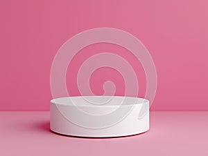 Off-White Podium on Pink Background