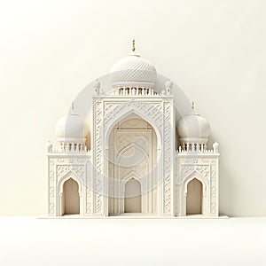 Off White Islamic Architecture 3d Element