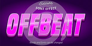 Offbeat text, 3d purple editable text effect