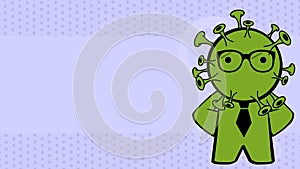 offece man covid cacharacter cartoon background illustration card