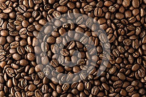 ÃÂoffee beans texture. ÃÂoffee beans background. close-up of ÃÂoffee beans top view