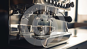 ?offee maker makes coffee on a beautiful modern. Generative AI