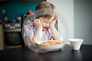 Offended little boy refuses to eat dinner