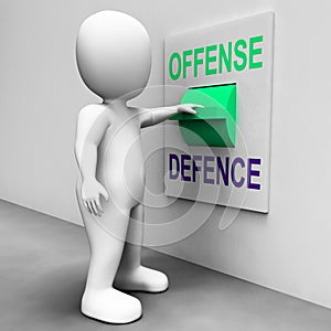 Offense Defence Switch Shows Attack Or Defend photo