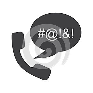 Offensive phone talk glyph icon