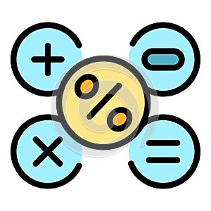 Offer calculator icon vector flat