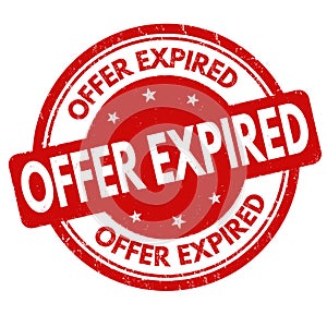 Offer expired sign or stamp