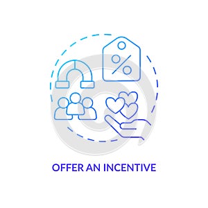 Offer incentive blue gradient concept icon