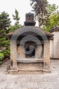 Offering Cremation oven at Qixia Buddhist Temple, Guilin, China