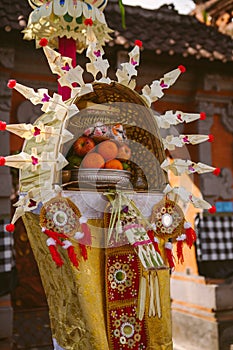 Offerings during The Galungan Festival in Bali