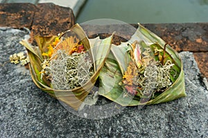 Offerings to the gods according to Hindu belief, in Bali.