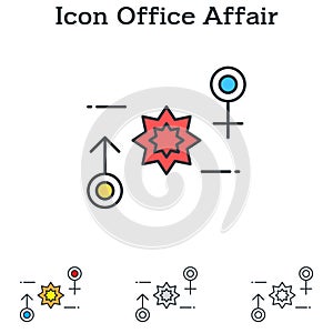 Office Affair flat icon design for infographics and businesses