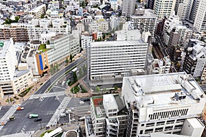 Office , apartment , condominium and house in Tokyo city Japan , road with vehicle