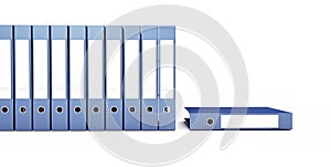 Office binders on a white background 3D illustration, 3D rendering