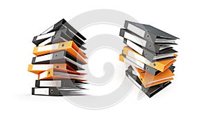 Office binders on a white background 3D illustration, 3D rendering