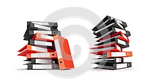 Office binders on a white background 3D illustration, 3D rendering