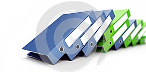 Office binders on a white background 3D illustration, 3D rendering